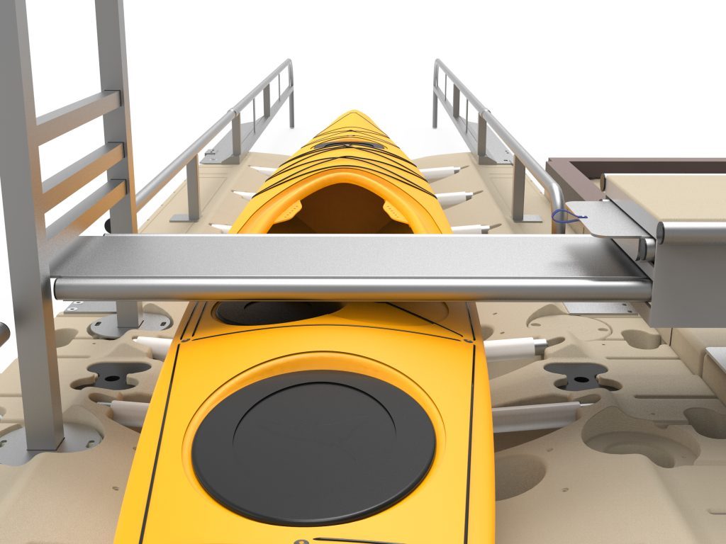 Detalle de kayak launch para discapacitados subida comodo y eficiente