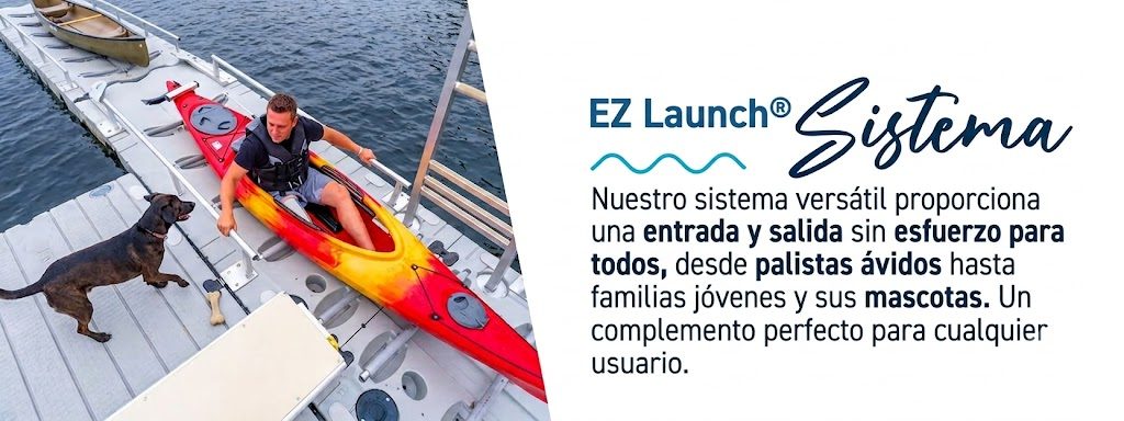 Muelle flotante modular EZ-Dock en operación